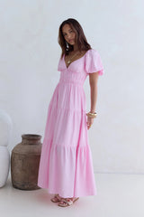Butterfly Wings Maxi Dress Pink