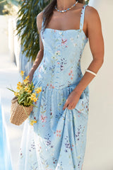 Whimsical Charm Maxi Dress Blue