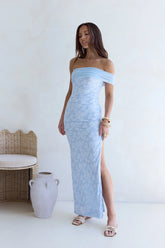 Singing For You Mesh Maxi Dress Blue