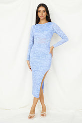 Sudden Moments Midi Dress Blue