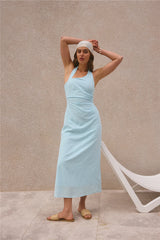 Free Spirited Halter Maxi Dress Blue