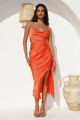 Mystery Lady Midi Dress Orange
