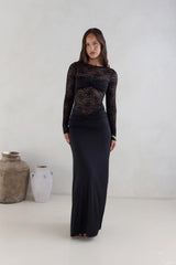 Larna Sleeved Maxi Dress Black