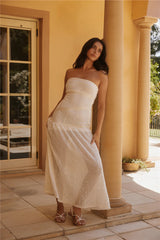 Midnight Radiance Dress Strapless Dress Cream