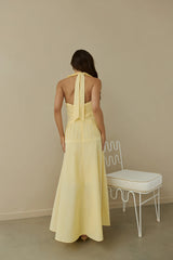 Tropical Dreamer Halter Maxi Dress Yellow