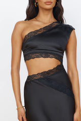 Limitless Love Satin Maxi Dress Black