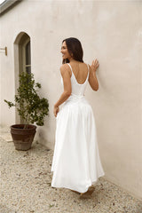 Azure Horizon Maxi Dress White