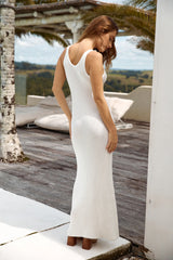 Youthful Glow Knit Maxi Dress White