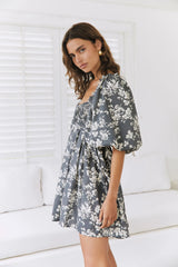 Secret Garden Mini Dress Gray