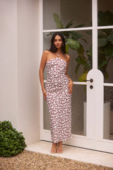 Sand Dune Halter Midi Dress Chocolate