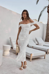 Tropical Tide Maxi Dress White