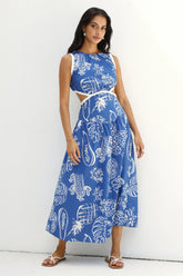 Waves of Serenity Maxi Dress Blue