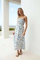 Cornflower Blooms Maxi Dress Blue