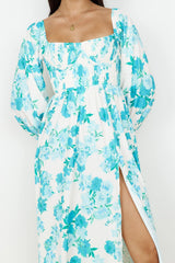 Sweet Epiphany Midi Dress Blue Floral