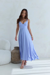 Inner Desire Satin Maxi Dress Blue