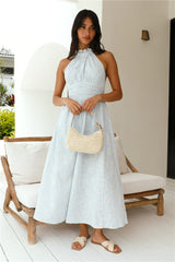 Fly Away Halter Maxi Dress Blue