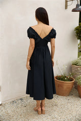 Upon A Dream Midi Dress Black