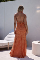 More And More Halter Maxi Dress Orange