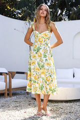 Keep Driving Midi Dress Yellow