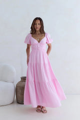 Butterfly Wings Maxi Dress Pink