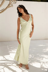 Freshen Up Satin Maxi Dress Green