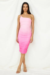 No Caution Midi Dress Pink