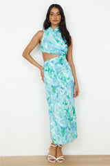 Kiss From The Ocean Midi Dress Blue