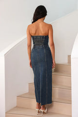 LIONESS Vista Denim Dress Denim Blue