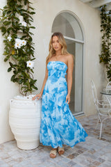 Sienna Strapless Maxi Dress Blue