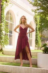 Midnight Drinks Midi Dress Maroon