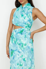 Kiss From The Ocean Midi Dress Blue