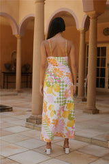 Retro Bloom Maxi Dress Green