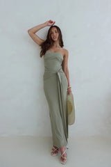 Follow You Strapless Maxi Dress Sage