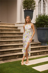 Vivid Garden Midi Dress Purple