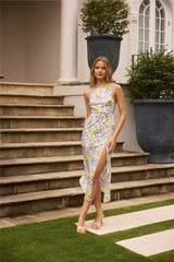 Vivid Garden Midi Dress Purple