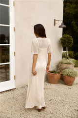 Cold Outside Knit Maxi Dress Beige