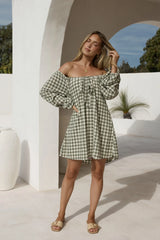 Easy Moments Long Sleeve Mini Dress Green