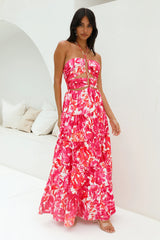 Enrichment Halter Maxi Dress Pink