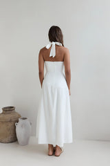 Angelic Song Halter Maxi Dress White