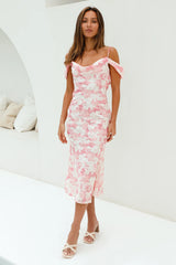 Tropical Vacation Midi Dress Pink