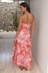 Sunset Memories Strapless Maxi Dress Orange
