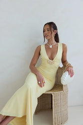 Coastal Caprice Maxi Dress Yellow