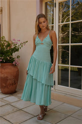 Garden Fairy Midi Dress Green