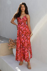 Wild Poppies Maxi Dress Pink
