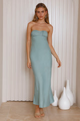 Holding Back Midi Dress Sage