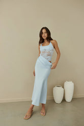 Dreamdays Halter Lace Maxi Dress Blue