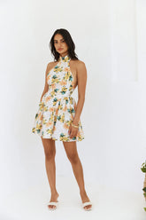 Sophisticated Vision Halter Mini Dress Orange