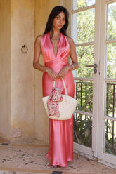 Bewitched Satin Maxi Dress Pink