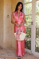 Bewitched Satin Maxi Dress Pink