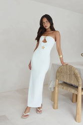 Sandy Stars Strapless Maxi Dress White